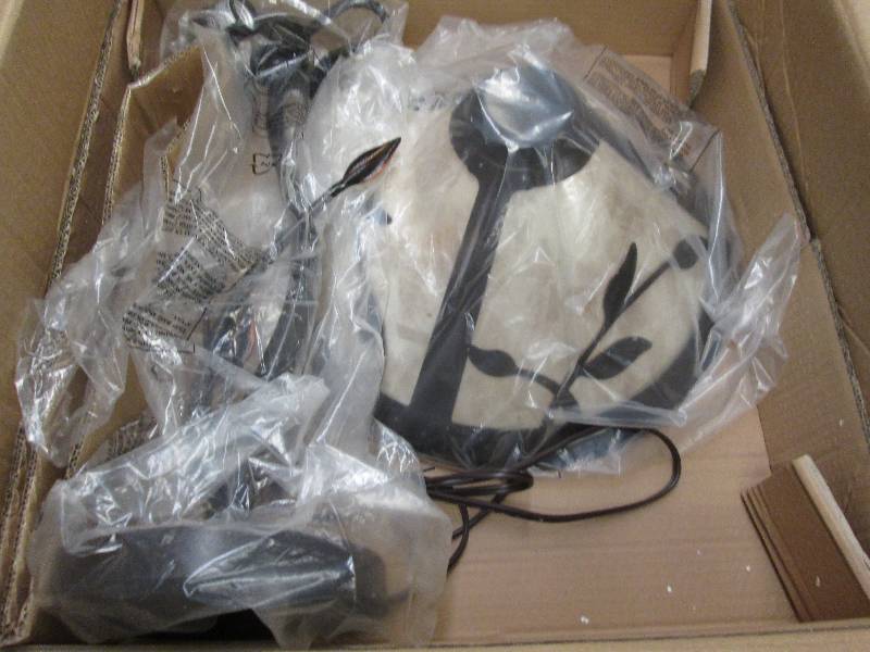 lot 1 image: Leaf table lamp, open box untested ...