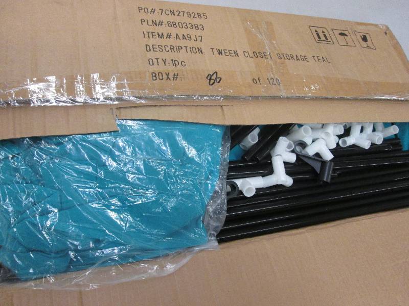 lot 18 image: Teal Closet Storage Organizer(shown...