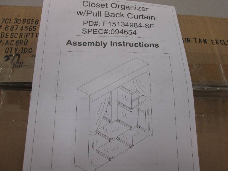 lot 30 image: Closet Organizer with Pull Back Cur...