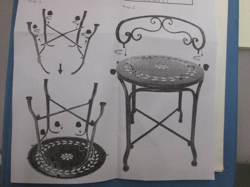 lot 57 image: Set of 2 Red Metal Bistro Chairs op...