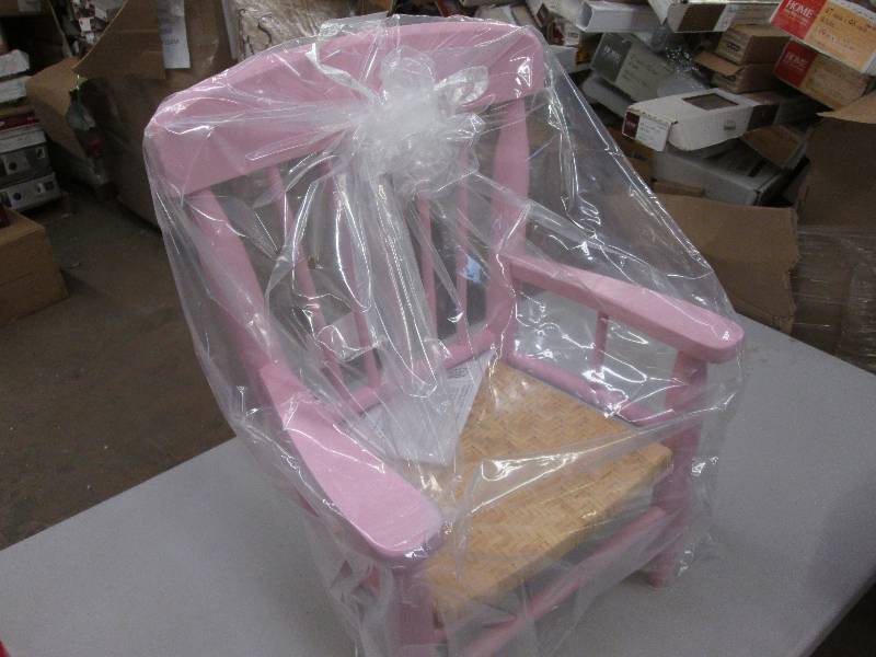 lot 69 image: Pink Childs Chair in Pink with rat...