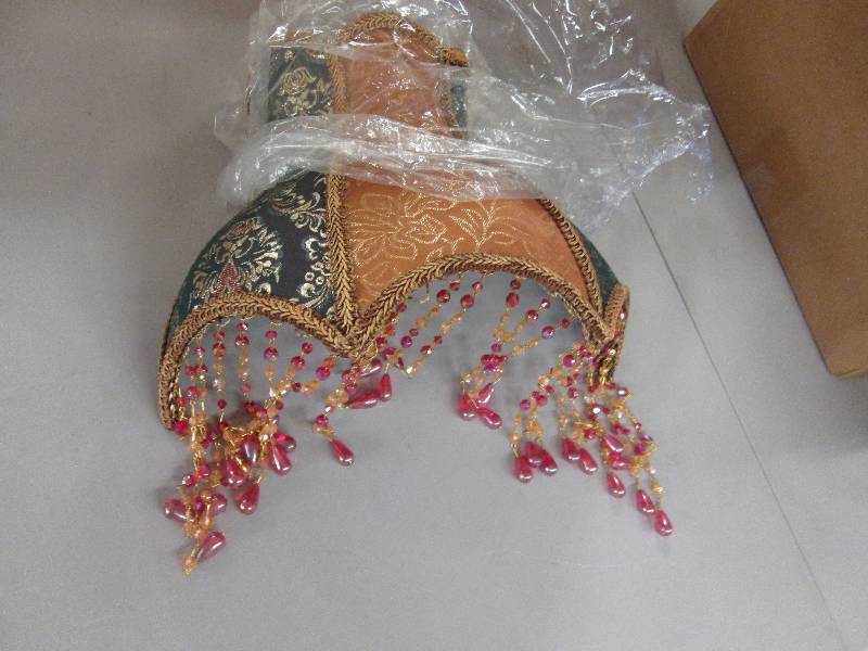 lot 160 image: Beaded Wall Sconce Lamp, open box, ...