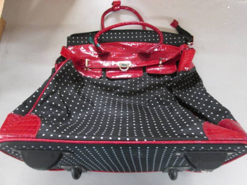 lot 169 image: Polka Dot Rolling Tote ...