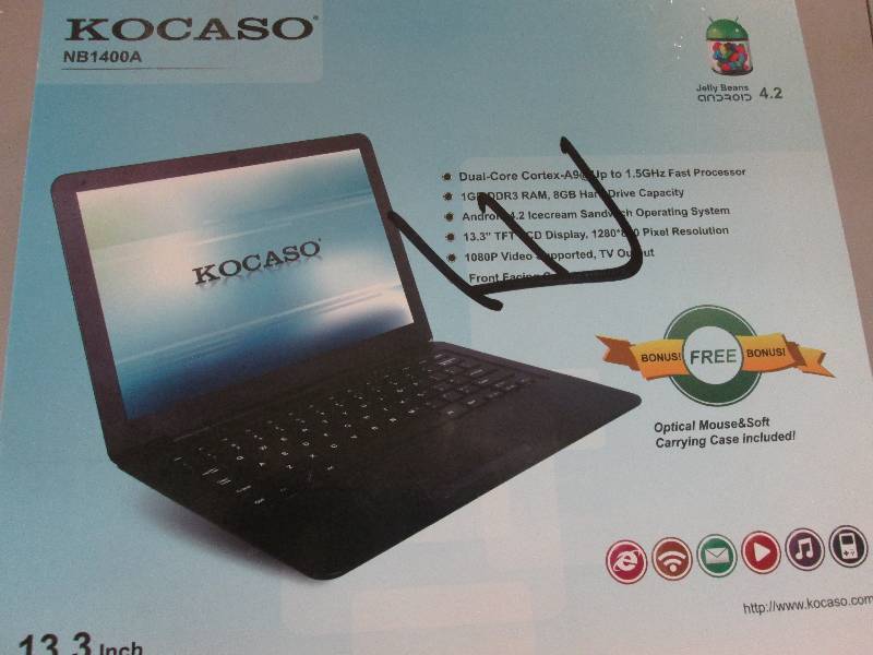 lot 180 image: Kocasco 13.3 inch Android tablet NB...
