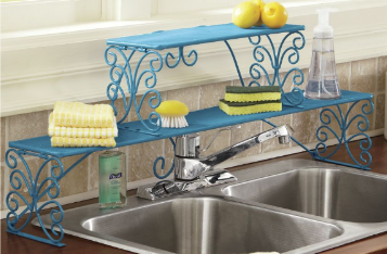 lot 19 image: 2-Tier Scrolled Over-the-Sink Shelf...