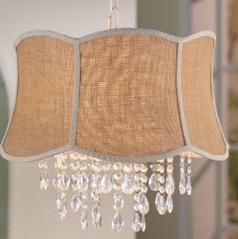 lot 28 image: Crystal Swag Lamp open box , untest...