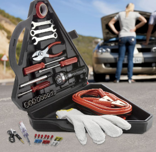 lot 47 image: 33-Piece Roadside Emergency Kit ope...