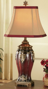 lot 140 image: Dramatic Detail Burgundy Lamp open ...