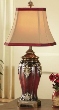 lot 141 image: Dramatic Detail Burgundy Lamp open ...