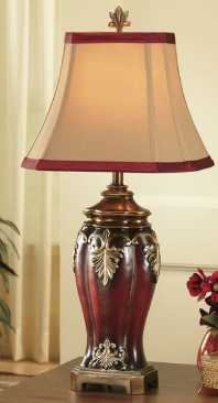 lot 142 image: Dramatic Detail Burgundy Lamp open ...