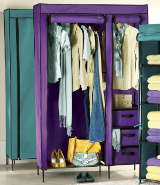 lot 150 image: Teal Storage Wardrobe open box Reta...
