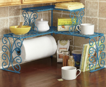 lot 158 image: Scrolled Corner Shelf  Island Blue ...
