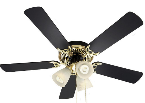 lot 164 image: Goldtone Ceiling Fan with Reversibl...