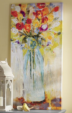 lot 206 image: Country Bouquet Still Life Hand-pai...