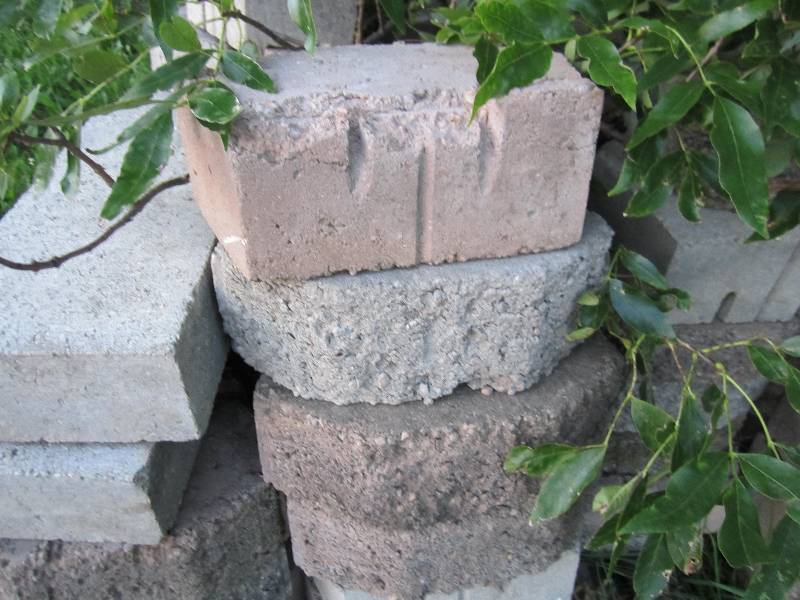 lot of cement landscaping blocks, a...
