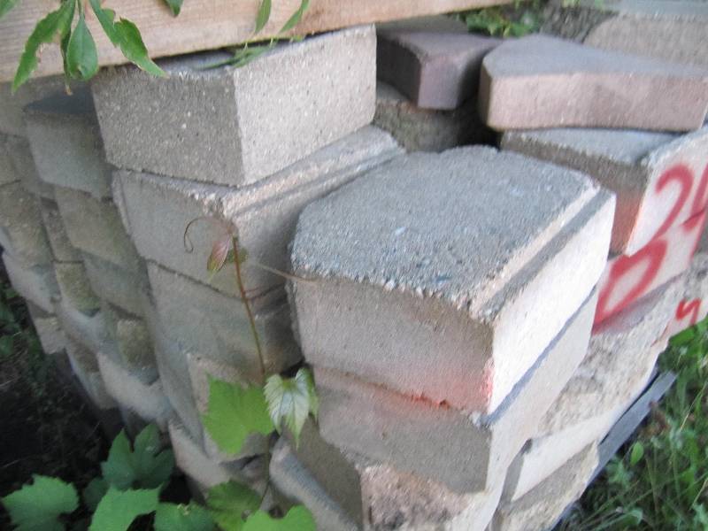 lot of cement landscaping blocks, a...