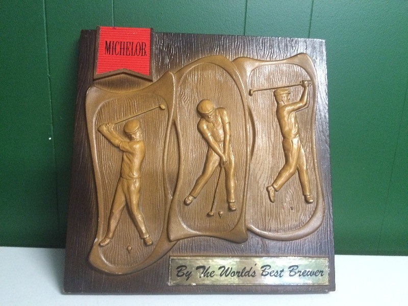 lot 24 image: MICHELOB BEER GOLFER SIGN