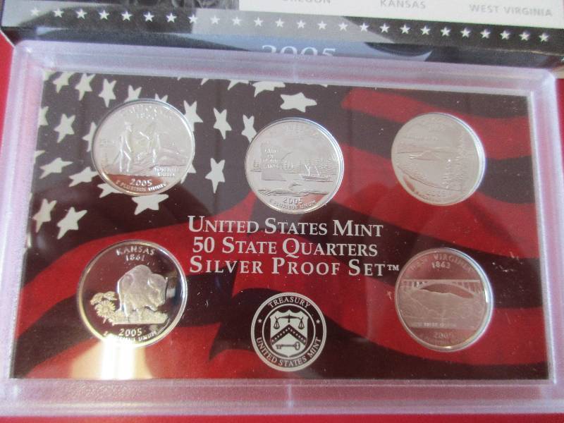 2005 US Mint 50 State Quarters Silver Proof Set