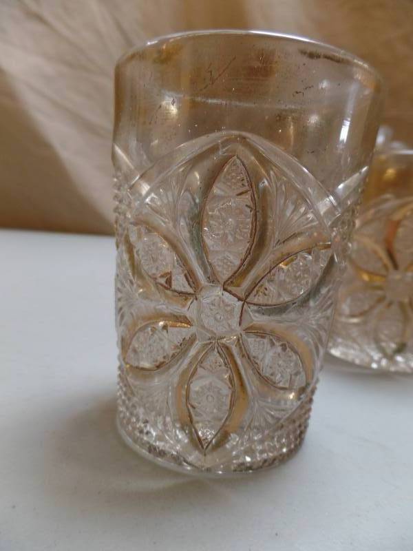 Antique Glassware with Gold Trim