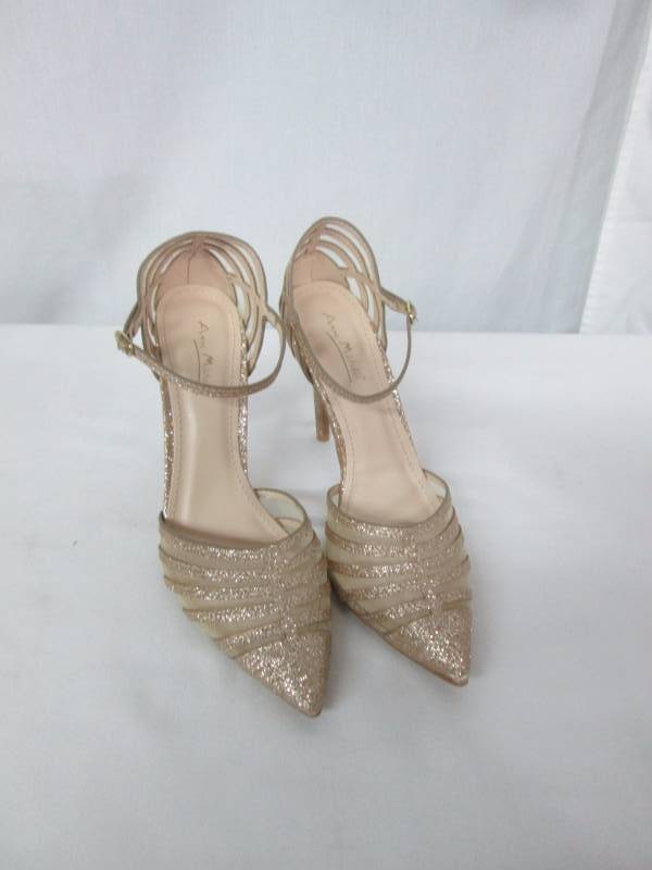 Journee Womens Fancy Ankle-Strap Mesh Pump