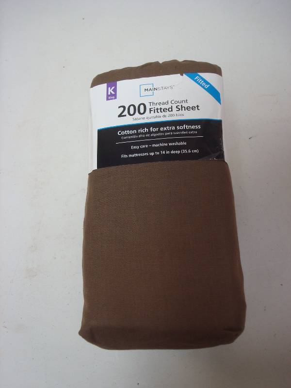 New 200 Thread Count Fitted Sheets, Brown, King Size