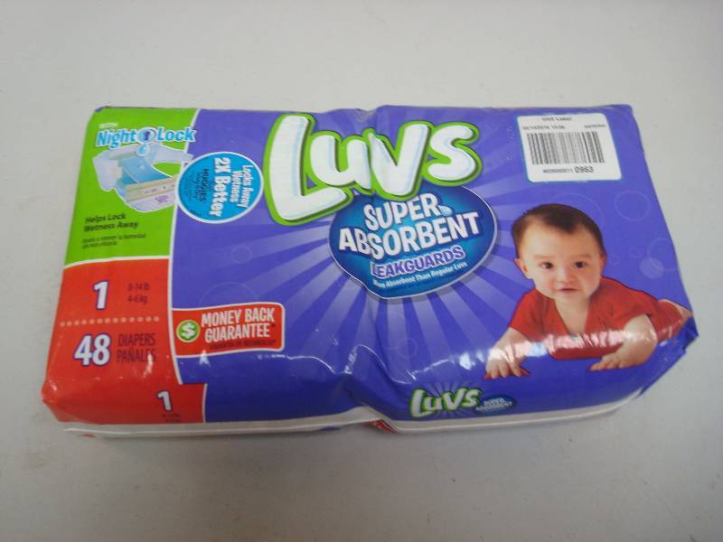 New 48 Pack Of Luvs Diapers, Size 1
