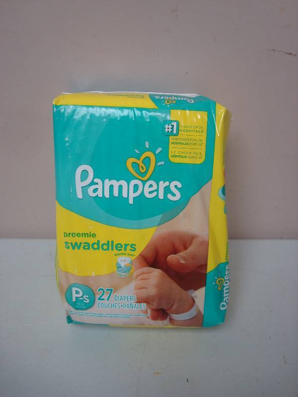 27 Pack Of Pampers Preemie Swaddlers Diapers