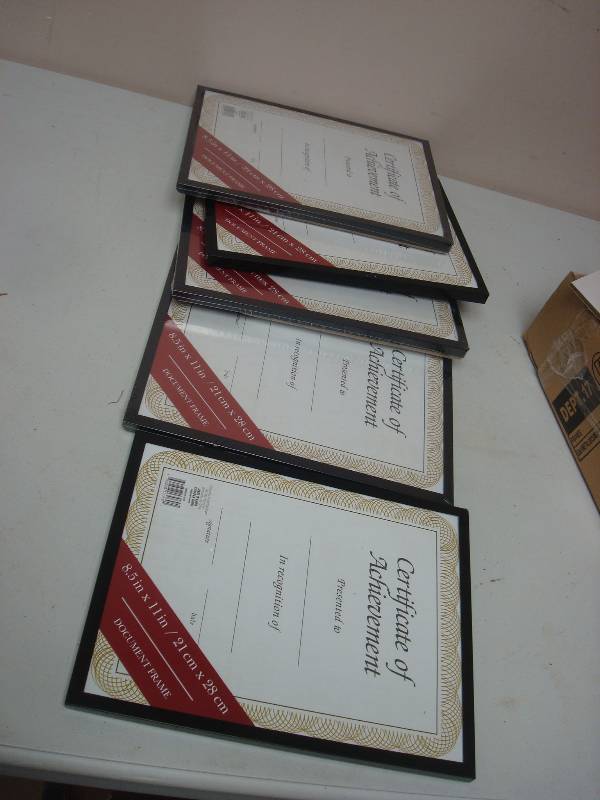 Lot Of New Certificate Frames