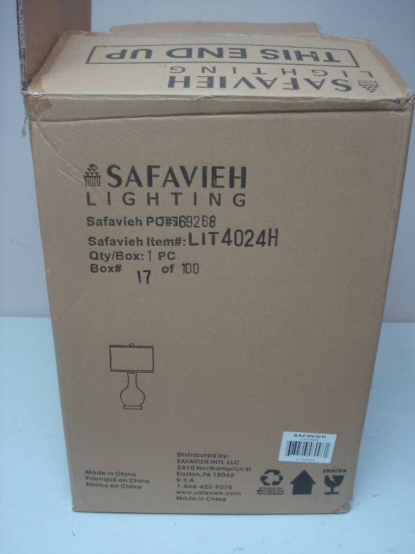 Safavieh Lamp, New In The Box, Blue