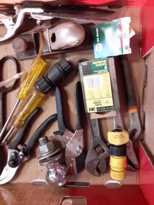 lot 37 image: Misc. Wrenches, Tin Stips, other items as pictured..