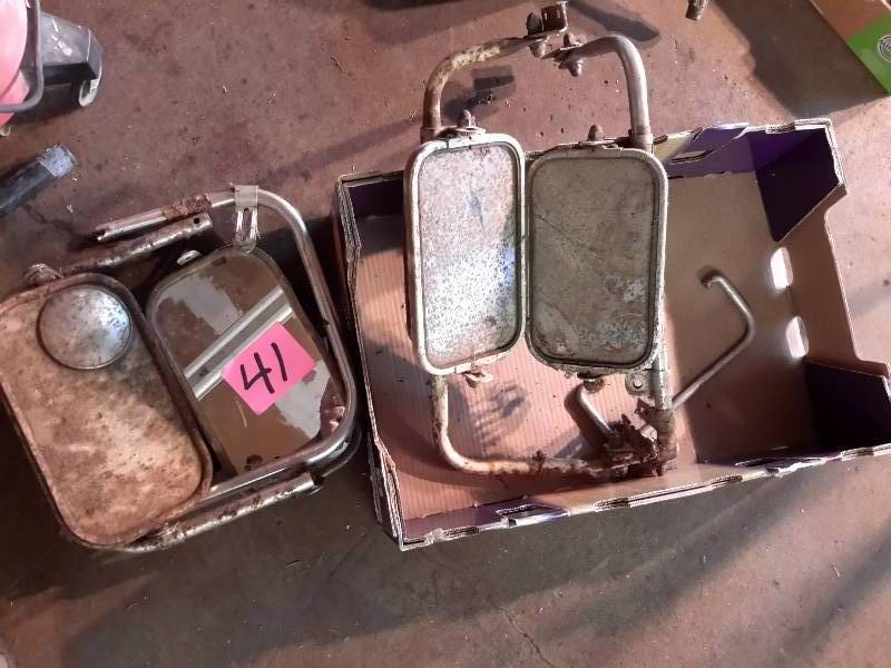 lot 41 image: 2 sets of Truck Side View mirrors.  1, For a 79 Chevy.. Not sure of the other.