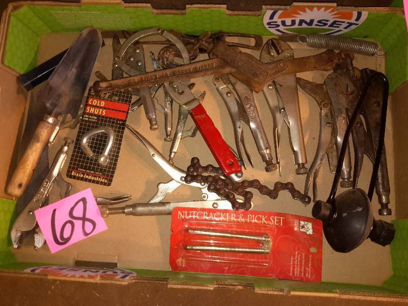 lot 68 image: Misc. Vise Grips and other items as pictured.