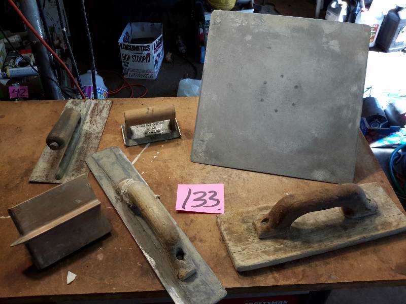 lot 133 image: Cement tools as pictured