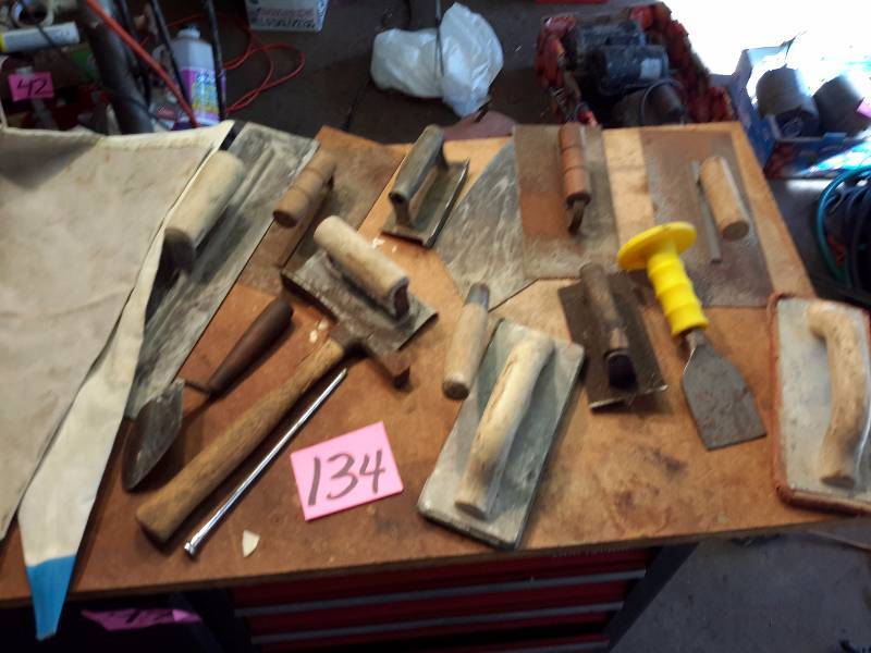 lot 134 image: Cement tools as pictured