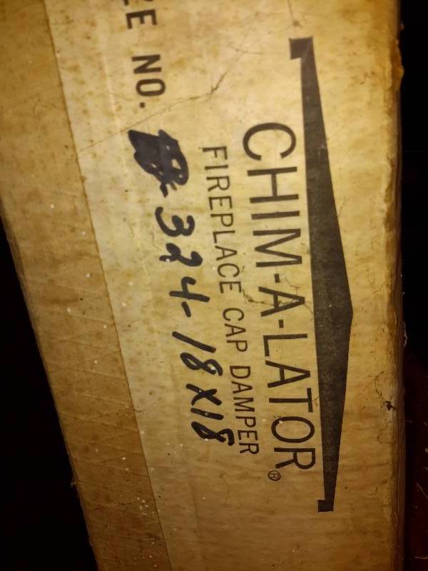 lot 141 image: CHIM A LATOR.. Fireplace Cap Damper.. New in the box
