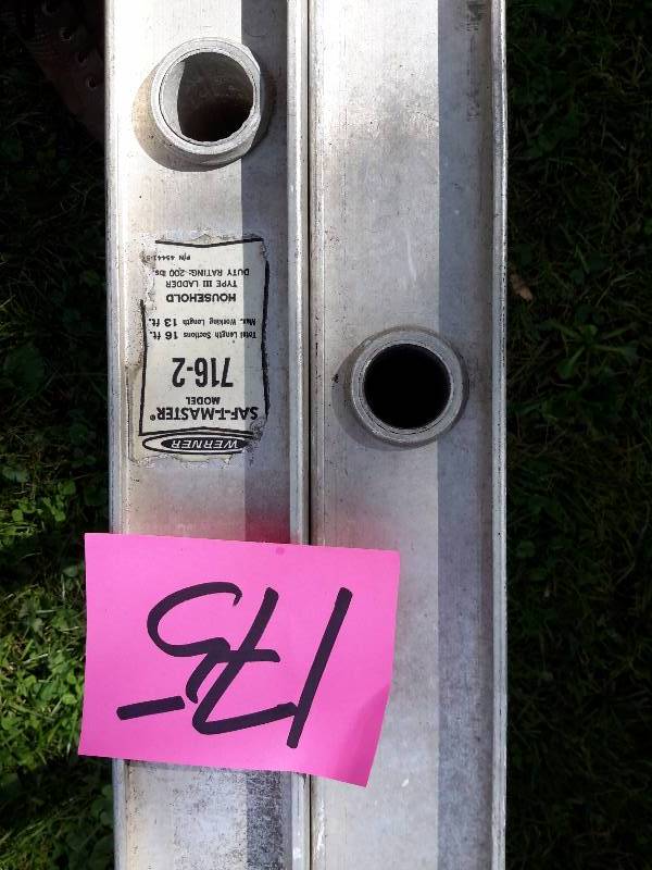 lot 175 image: WERNER, SAF T MASTER, Model 716-2 16 ft Aluminum Ladder