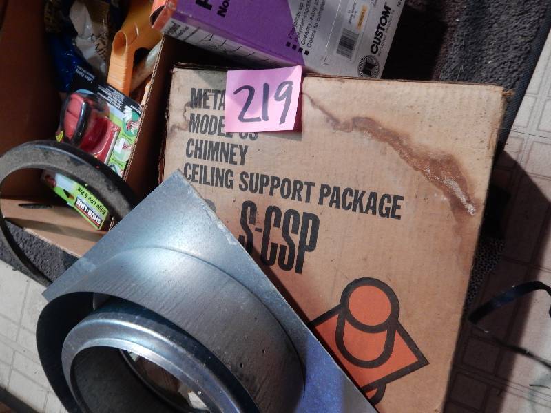 lot 219 image: Misc. Hardware items as pictured.. Includes Chimney Cover