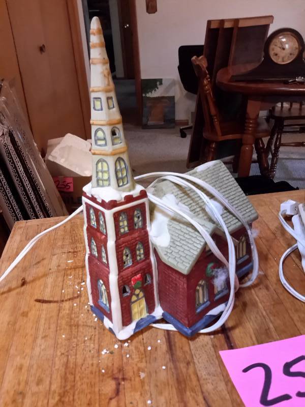 lot 256 image: Lighted Church and Store as pictured