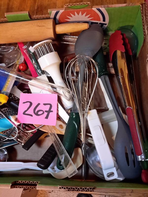 lot 267 image: Cooking utensils as shown.