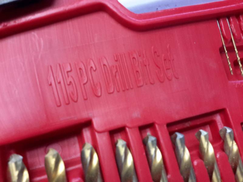lot 65 image: Almost complete set of Drill bits  115 pieces set.. (a few missing)