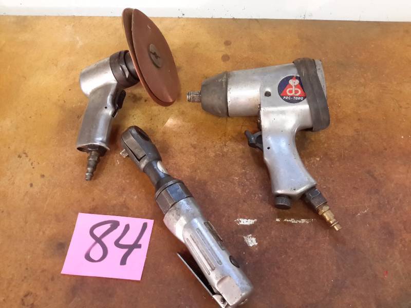 lot 84 image: 3 Pneumatic Tools as pictured