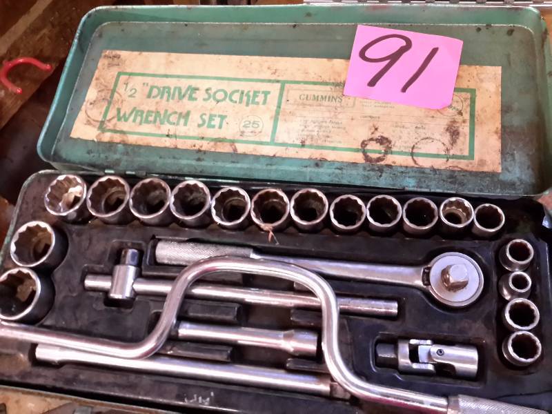 lot 91 image: 12 in Drive Socket Wrench set.. Looks complete (maybe one missing).