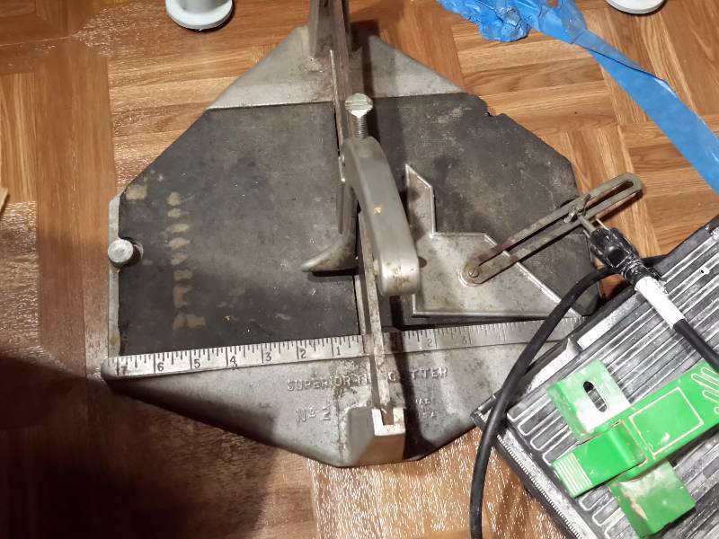 lot 301 image: Electric Tile Saw, Paint Sprayer, Superior Tile Cutter, Assorted Tiles and other as pictured