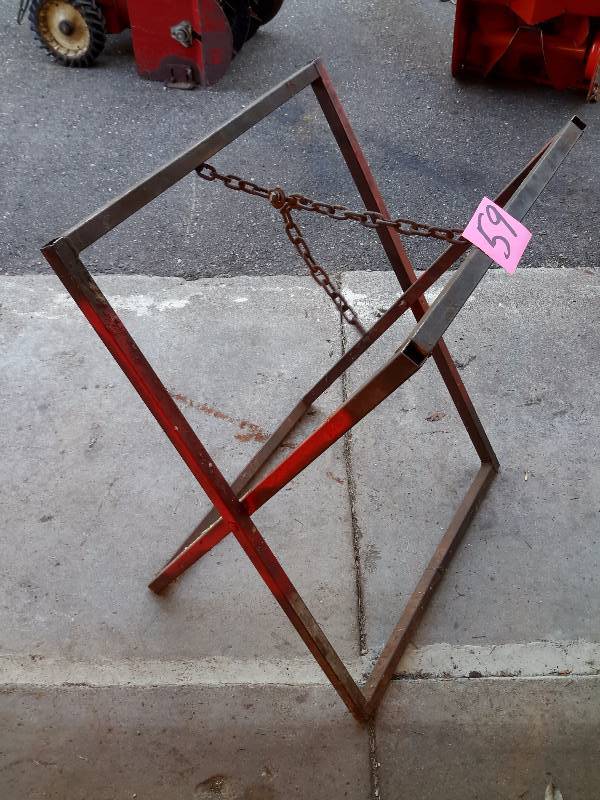 lot 59 image: Folding Bench legs.. No top.  32in H
