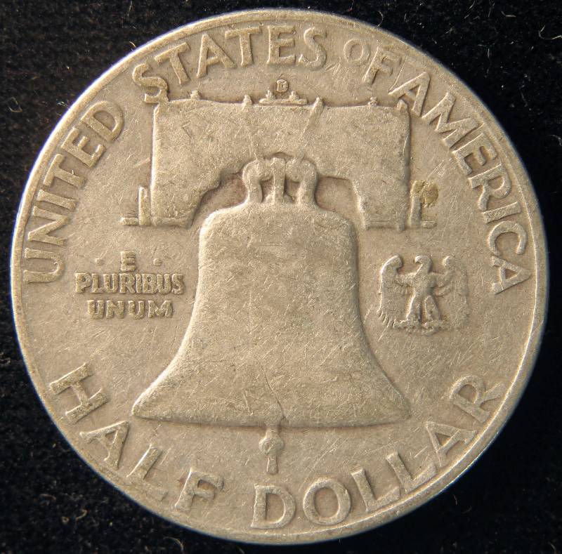1954-D FRANKLIN SILVER HALF DOLLAR FINE