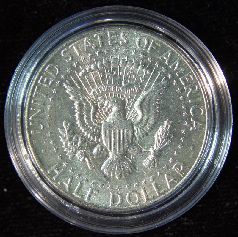 1964 KENNEDY SILVER HALF DOLLAR AU UNC IN AIRTITE HOLDER