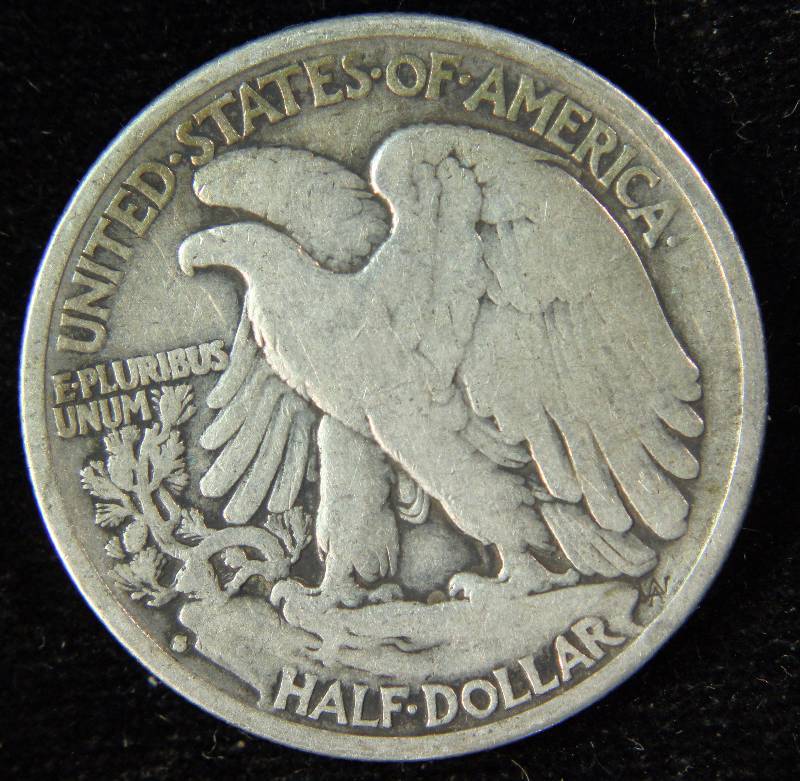 1936-S WALKING LIBERTY SILVER HALF DOLLAR FINE