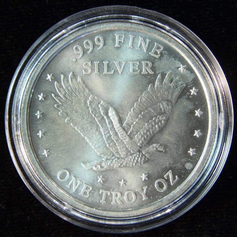 1 TROY OZ. .999 FINE SILVER STANDING LIBERTY DESIGN IN AIRTITE HOLDER