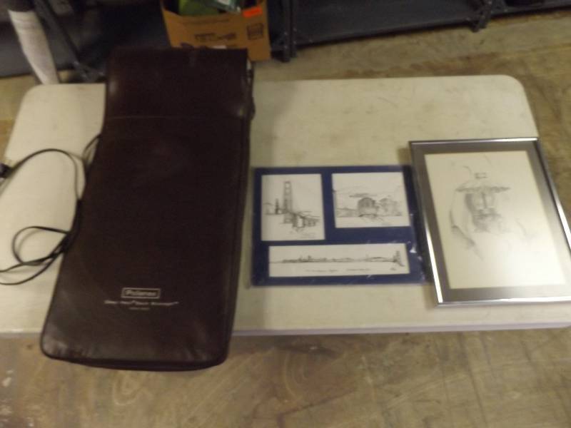 lot 719 image: Pollenex deep heat back massager, framed drawings
