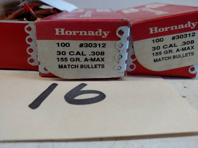 lot 16 image: (3) 100 pk. Hornady 30 cal. 308 Bul...